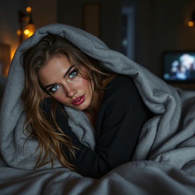 Cuddling in Bed - Bild