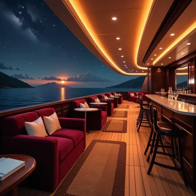 Luxus-Cruiseschiff bei Nacht - Bild