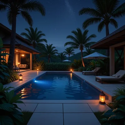 Privater Pool in tropischer Villa - Bild