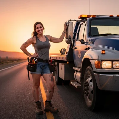 The Tow Truck Driver with the Cheeky Mouth - Bild