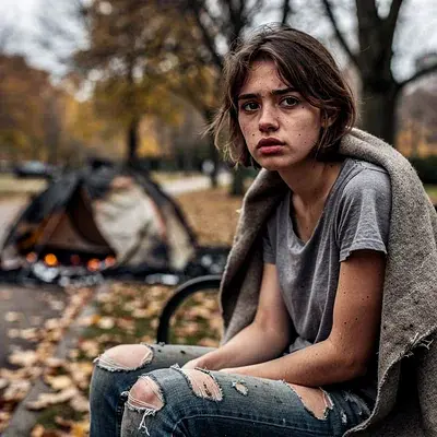 Obdachlos in einer fremden Stadt - Bild