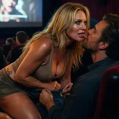 Christin es exhibida en el cine porno - Bild