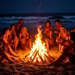 Giulia balla con Luca al falò sulla spiaggia icon